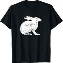 Vintage Rabbit T Shirt - Classic Distressed Rabbit Shirt T-Shirt - Negro - Ver 1