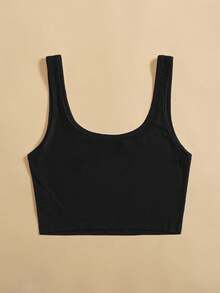 Top tank corto unicolor - Negro - Ver 2