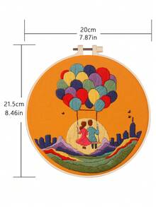 1 Set Embroidery Kit Suitable For Beginners, With Floral Plant Patterns, 1 Set Includes 1 Embroidery Cloth + 1 Embroidery Hoop + 2 Embroidery Needles + 1 Set Of Colored Threads + 1 English Instruction Manual - Material Package D - View 5