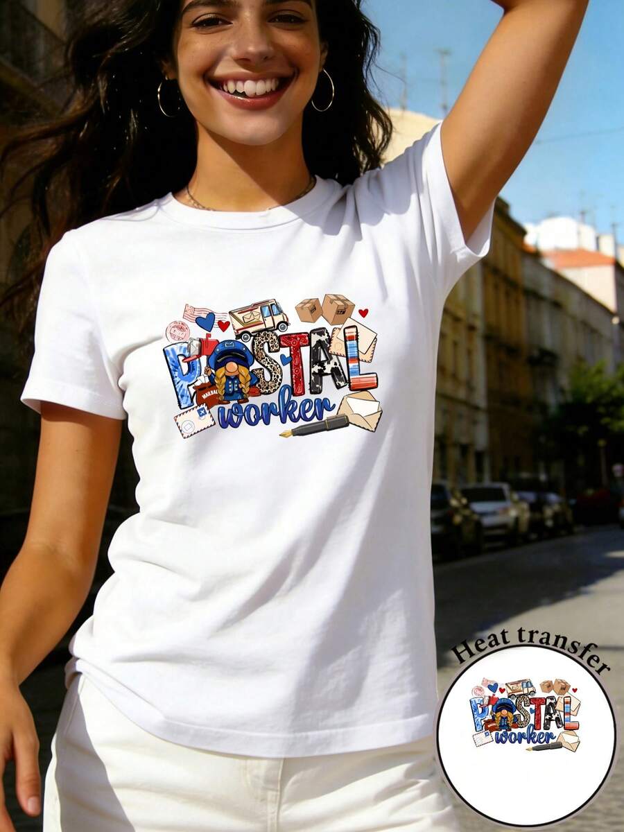 Camiseta unisex de manga corta, para mujerManga cortaRegularEstilo-2DGeométricoDibujoPostalTrabajadorTemáticoDibujos animadosPatrónCaracterísticasCorreoCamiones,Sobres,YLindoPersonajes,InformalManga cortaTripulaciónCuelloSuperior,AdecuadoparaTodosCuatroPlayeras Seasonshombre, , , Dazymujer,romwehombres, bohochic,maestrasregalos,camisetaparaconjuntos de mujercon curvasparamu,y2k, - Blanco - Ver 1