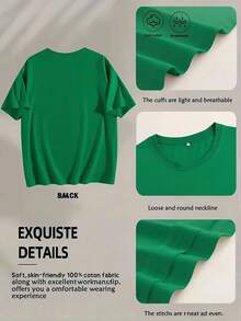 Women's Short-Sleeved T-Shirt, Y2K Style, Casual, For Summer Vacation, Spring/Summer Fashion, Sexy, Sweet, Slimming, Hamilton Musical Themed. Niche Culture Style, Casual, Short-Sleeved, Simple, Classic, Versatile, Elegant, Essential For Summer Parties. - 綠色 - 查看 6