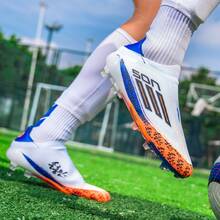 Lightweight FG Soccer Cleats For Men, Women & Youth, Breathable Outdoor Soccer Shoes For Training & Matches - White Orange - FG - View 3