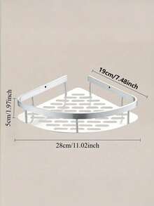 Stainless Steel Bathroom Corner Shelf, No-Drill Adhesive Shower Caddy, Wall-Mounted Storage Rack For Shampoo, Toothbrush And Cosmetics - Black - View 10