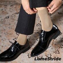 Calcetines de tripulación para hombre | Negocios & Uso diario | Calcetines de vestir versátiles | Algodón cómodo | Estilo combinable con todo - Caqui - Ver 3