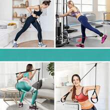 Yoga Pilates Fitness Stretching Bar Set (beinhaltet Push-Pull-Stange und 6 Widerstandsbänder) - Konzipiert für Pilates, Krafttraining, Rehabilitation und Heimfitness; tragbar und verstellbar - ideal für Ganzkörper-Workouts, Physiotherapie und Heim-Fitnessstudios. - A - Übersicht 8