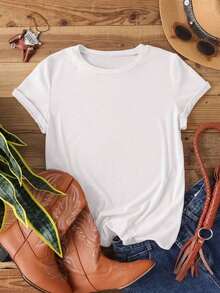 Personalized Mexican Women's T-Shirt - Add Your Own Text/Image (Slogan/Saying/Favorite Phrase/Internet Meme) To Design Your Personalized T-Shirt, Perfect As A Gift For Girlfriend/Wife, Valentine's Day, Thanksgiving, Christmas, Anniversary, Birthday, Wedding, Best Friend, Ornamental, Friend, Elegant, Fashion, Hipster, Minimalist, Casual Style, Summer, Chic Urban Casual Style Cotton T-Shirt Fashion Summer - 白色 - 查看 5