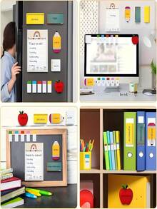 1 set de pegatinas de conveniencia para cuaderno de regreso a la escuela, regalo del primer día de clases para el Día del Maestro, regalo de regreso a la escuela para compañeros de clase, "Bienvenido a la escuela, enseñar y educar es un trabajo duro" - Pegatinas de conveniencia para cuaderno del maestro con patrones hermosos y coloridos, adecuado - Unitalla - Ver 3