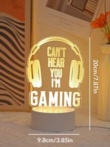 1個 Game Time 遊戲造型 LED 3D 裝飾桌燈，電競房桌面裝飾小夜燈，臥室床頭裝飾籃球圖案照明夜燈，手機遊戲愛好者禮物，適合作為活動紀念禮物送給朋友 - 遊戲 - 查看 6