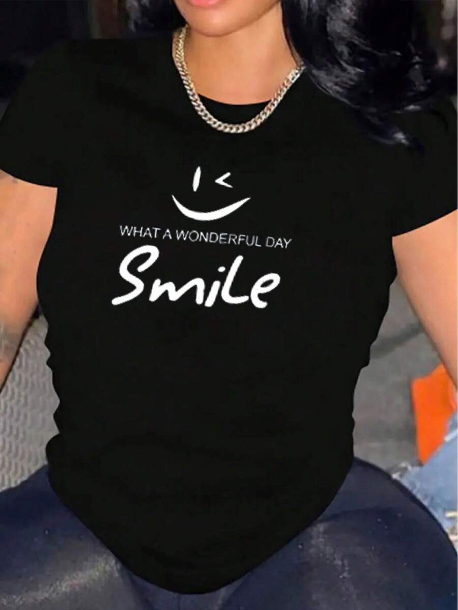 Camiseta Casual de Manga Corta para Mujer, Paquete de 1, 100% Algodón Grueso - Cuello Redondo Cómodo, Camiseta Suave y Bonita - Negro - Ver 1