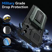 17 Pro Max Wallet Case [Holds 3-4 Cards][Kickstand Function][Full Camera Protection][Military-Grade Drop Protection] Rugged Phone Case Compatible With Iphone 13Pro 14 15Plus16 17 Pro Max Air, Black - Hijau - View 4