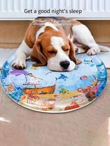 Alfombrilla de agua redonda/cuadrada para juego de gatos, cama de agua para mascotas, esterilla de enfriamiento de verano para gatos/perros, oasis de agua para juego de animales, esterilla de cama de agua, refrescante y cómoda - Multicolor - Ver 3