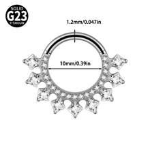 1 chiếc khuyên tai hình vuông bằng titan G23 đính đá Zirconia, khuyên tai Daith có bản lề, khuyên tai hình chữ nhật đính đá Zirconia dùng cho vách ngăn mũi, khuyên tai Tragus, Helix và sụn tai. - Như thể hiện trong hình ảnh - Xem 13