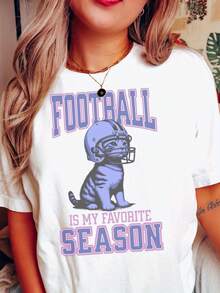 Women's San Francisco Print T-Shirt, Casual Short Sleeve Top For Women, Comfortable Fit, Ideal For Matching With Friends, Essential For Outdoor Travel, Women's T-Shirt, Spring/Summer T-Shirt. - 白色 - 查看 1