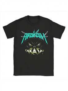 Schwarzes T-Shirt mit Arakain Wrath Grafikdesign für Musikfestivals und Freizeitkleidung - Schwarz - Übersicht 1