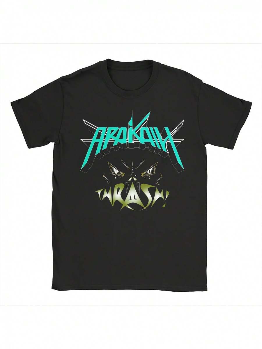 Schwarzes T-Shirt mit Arakain Wrath Grafikdesign für Musikfestivals und Freizeitkleidung - Schwarz - Übersicht 1