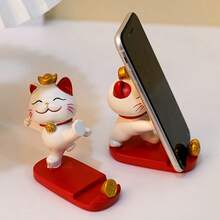 1pc Cute Cartoon Cat Phone/Tablet Stand, Decorative Office Desk Accessory Suitable For Smartphones And Tablets - 1pc - View 2