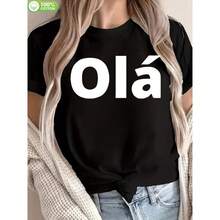 Casual T-Shirt With Print, Round Neck, Wave Design, Comfortable And Loose Fit, Ideal For Men And Women, 100% Cotton, Soft And Lightweight - [] - 查看 6