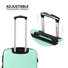 Bộ 3 hoặc 4 vali hoặc chọn vali có sẵn các kích thước 28", 24", 20", 18" inch / Kích thước xấp xỉ 75 x 50 x 30 cm hoặc 68 x 41 x 25 cm hoặc vali xách tay 55 x 40 x 20 cm hoặc vali xách tay 50 x 34 x 18 cm với bánh xe có thể tháo rời / Chất liệu ABS+ cao cấp, vali xách tay có khóa kết hợp và 4 bánh xe xoay 360°, vali có bánh xe cho các hãng hàng không phổ biến, vali du lịch nhỏ có bánh xe có thể tháo rời, hành lý du lịch bền bỉ / Màu sắc PLOVER: Xanh ngọc, Đen, Than chì, Đỏ, Vàng - Màu xanh ngọc - Xem 7