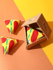 Tất CREATOR SOCKS 1 đôi tất hình pizza ngộ nghĩnh, thiết kế hộp quà sáng tạo hình pizza dễ thương và độc đáo, có thể dùng làm quà tặng bất ngờ cho sinh nhật/tiệc tùng/ngày gia đình/đám cưới/Ngày của Cha/mùa tốt nghiệp/mùa tựu trường/Halloween/Giáng sinh và các ngày lễ khác. Chất liệu mềm mại. - Màu vàng - Xem 7