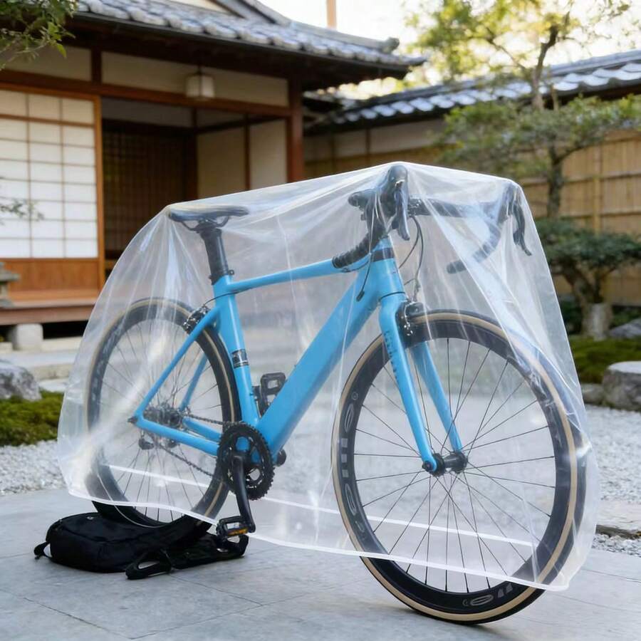 High Transparency Material Road Bike Protective Cover, No Sun Protection Value, Elastic Closure Design, Quick Wear, Suitable For Road Bikes, Mountain Bikes And Other Cycling Gear, Portable Disposable Transparent Bicycle Cover
