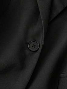 Blazer casual de unicolor para mujer - Negro - Ver 4
