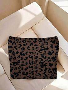 Top sin tirantes estampado de leopardo casual de verano - Multicolor 4 - Ver 2