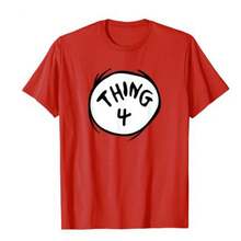 Nueva Camiseta de Comercio Exterior 2024 con Estampado de Letras THING, Top de Manga Corta para WISH - Rojo - madre - Ver 9