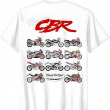 Evolución de la, CBR, motocicleta, motocicleta, motociclista, camiseta de bicicleta deportiva - Blanco - Ver 1