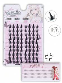 80 grappes de petits cils diaboliques épineux, faux cils individuels dramatiques en forme de D, cils segmentés dans le style manga/anime, épais et audacieux, doux et légers, faciles DIY, réutilisables, idéaux pour le cosplay, Halloween et le maquillage de fête audacieux - C - Voir 7