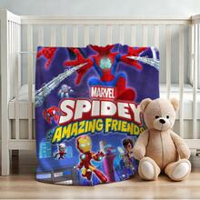 1pc Superhero Movie Print Blanket,Retro Cartoon Style Throw Blanket,Cartoon Character Printed Blanket,All-Season Universal Nap Blanket,Character Home Decor Blanket,Modern Fashion Gift Suitable For Home Bedroom Bed Sofa Office Lunch Break Cover Picnic Blanket - Nhiều màu - Xem 4