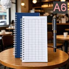 1pc A6 Spiral Bound Grid Notebook - 100 Pages, Blue Textured Cover, Horizontal/Vertical Layout, For Time Tracking, Accounting, Inventory Management And Event Planning, Suitable For School Use - A - View 3