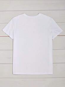 1 Lemon Print T-Shirt - White Loose Fit Casual Summer Blouse With Artistic Designs Of Whole And Sliced Lemons, Green Leaves, Stems And Fruit, Machine Washable, Can Be Combined With Branded Clothing (A Year-Round Wardrobe Essential) 180g 100% Cotton - 白色 - 查看 2