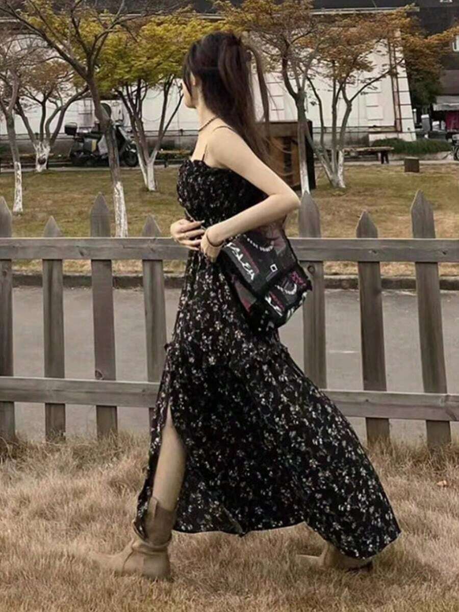Women Long Dresses - Black - View 1