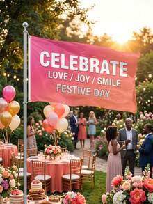 1pc Custom Party Flag,Custom Design,Upload Your Own Design For Any Occasion & Sizes,Upload Your Own Logo For Any Occasion,Add A Splash Of Fun To Your Celebration - Multicolor - View 3