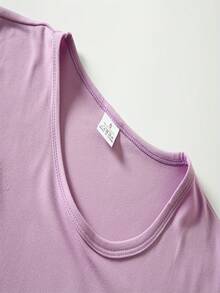 Solo un día de paz, Amor de cereza, Edición especial de San Valentín, Corazón, Regalo, Edición especial, Nueva camiseta de mujer de cuello redondo casual deportiva cómoda para las cuatro estaciones - Morado - Ver 7