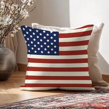 1 pezzo Federa per cuscino 4th Of July, stampa monofronte in velluto pesca in poliestere, dimensioni 45*45CM/18*18 pollici, adatta per decorazione della stanza, decorazione moderna e minimalista per divano e soggiorno, idea regalo - Multicolore - Visualizzare 7