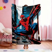 1pc S-Pider-Man Print Blanket,Retro Cartoon Style Throw Blanket,Cartoon Character Printed Blanket,All-Season Universal Nap Blanket,Character Home Decor Blanket,Modern Fashion Gift Suitable For Home Bedroom Bed Sofa Office Lunch Break Cover Picnic Blanket - Nhiều màu - Xem 2