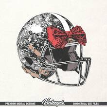 Coquette American Football Helmet | Soccer Sublimation | Red Soccer Ribbon | Retro Soccer Jersey Design | Red Soccer Design In PNG Format - 白色 - 查看 3