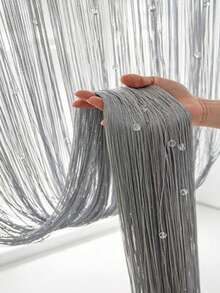1pc Crystal Bead Room Divider Curtain Decor - White - View 7
