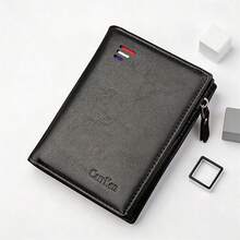 Ví nam 1 chiếc, chống chặn RFID, kiểu dáng ngắn bằng da PU, ví đựng thẻ công sở thường ngày, ví gập dọc nhiều ngăn đựng thẻ, ví tín dụng đa chức năng cho nam, dung lượng lớn kèm ngăn đựng tiền xu, 11 ngăn đựng thẻ, có các màu đen, cà phê, nâu, thích hợp làm quà Giáng sinh hoặc Halloween. - Nhiều màu - Xem 14