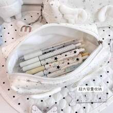1个可爱时尚星星天使翅膀铅笔盒学生文具桌面大容量收纳笔袋儿童返校女孩化妆包礼物 - A - 查看 4