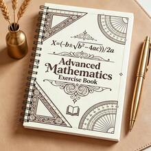 1pc A5 Notebook, Advanced Mathematics Exercise Book - Vintage Floral Pattern Protractor Formula Cover Notebook, Spiral Bound Notepad, Suitable For Calculus Geometry Practice, Classroom Notes, Student Exam Preparation - A5 - View 6
