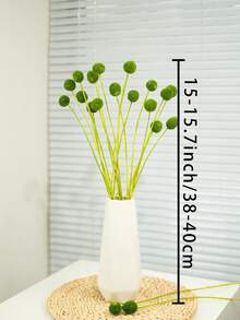 10/20支 莖部黃色比利球人造花球花束 大直徑約1.5英吋 用於居家裝飾、拍照道具、DIY婚禮佈置 - 綠色3 - 查看 5