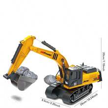 1/40 Alloy Metal Die-Cast Excavator Toy Gift, Yellow Construction Vehicle Excavator Model Decor, Suitable For Boys And Men, Engineering Collection Enthusiast Adult Gift - Multicolor - View 5