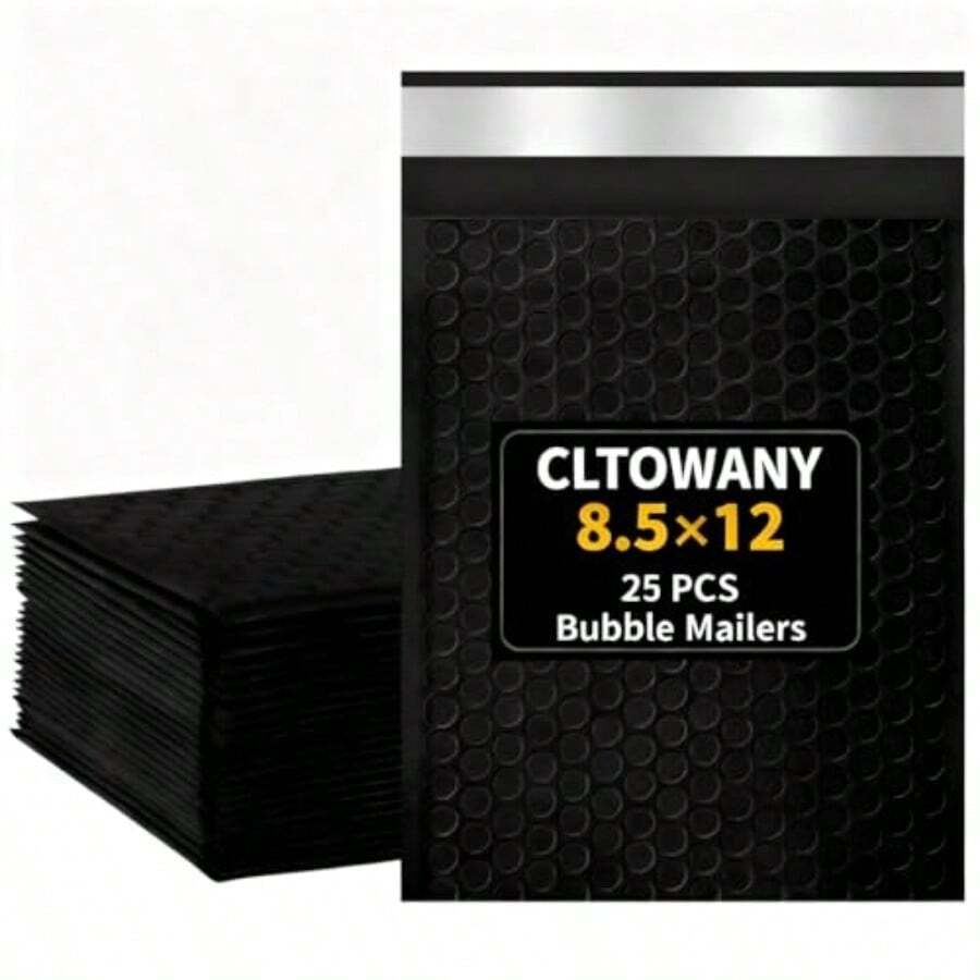 8.5*11 Bubble Mailers 25 Pack Waterproof Bubble Envelopes Self Seal Adhesive Shipping Bags For Small Business Shipping Books Clothes - Black - View 1
