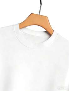 1pc Ladies Cute Graphic T-Shirt Doll And Dog Relaxed Round Neck Short Sleeve Spring/Summer Daily Wear Soft T-Shirt - Putih - View 4