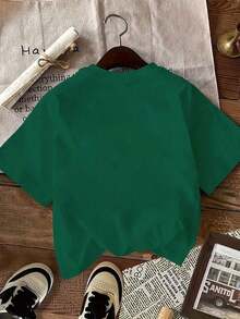 Women's Casual Spring/Summer T-Shirt Featuring The Mexican National Soccer Team, With A Crew Neck And Short Sleeves, And A Design Combining A White Cross And Bible Verses. Made From Breathable, Machine-Washable Fabric, It's Comfortable For All Seasons. The T-Shirt Has A Relaxed Fit And Is Available In Plus Sizes, Making It A Perfect Summer Staple. - 綠色 - 查看 2