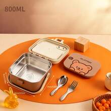 304 Stainless Steel Lunch Box, Bento Box Adult, Cute Microwavable Lunch Containers, Leakproof Snack Containers With Lids, Travel Food Containers, Portable Lunch Bowls With Handle, Bento Snack Box With Utensils For School Student - Multicolor - View 33