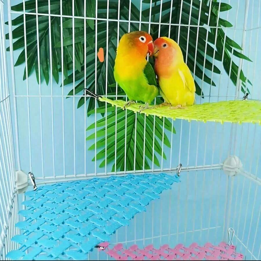 鸚鵡吊床架 透氣鳥用吊床 攀爬玩具吊床籠配件裝飾 舒適三角吊床寵物用（適合夏季）鞦韆吊床架 - 查看 1