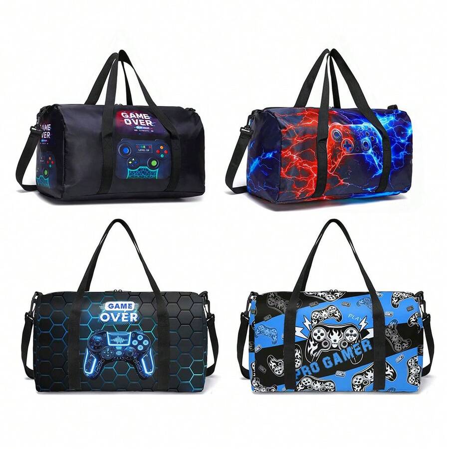 Tas Perjalanan Ukuran Besar untuk Anak Laki-laki dengan Motif Permainan, Tas Menginap, Tas Akhir Pekan, Tas Olahraga, Hadiah - Tas perjalanan permainan - View 1